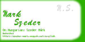mark szeder business card